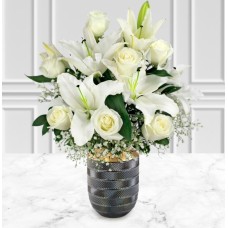 White Rose & Lily Bouquet